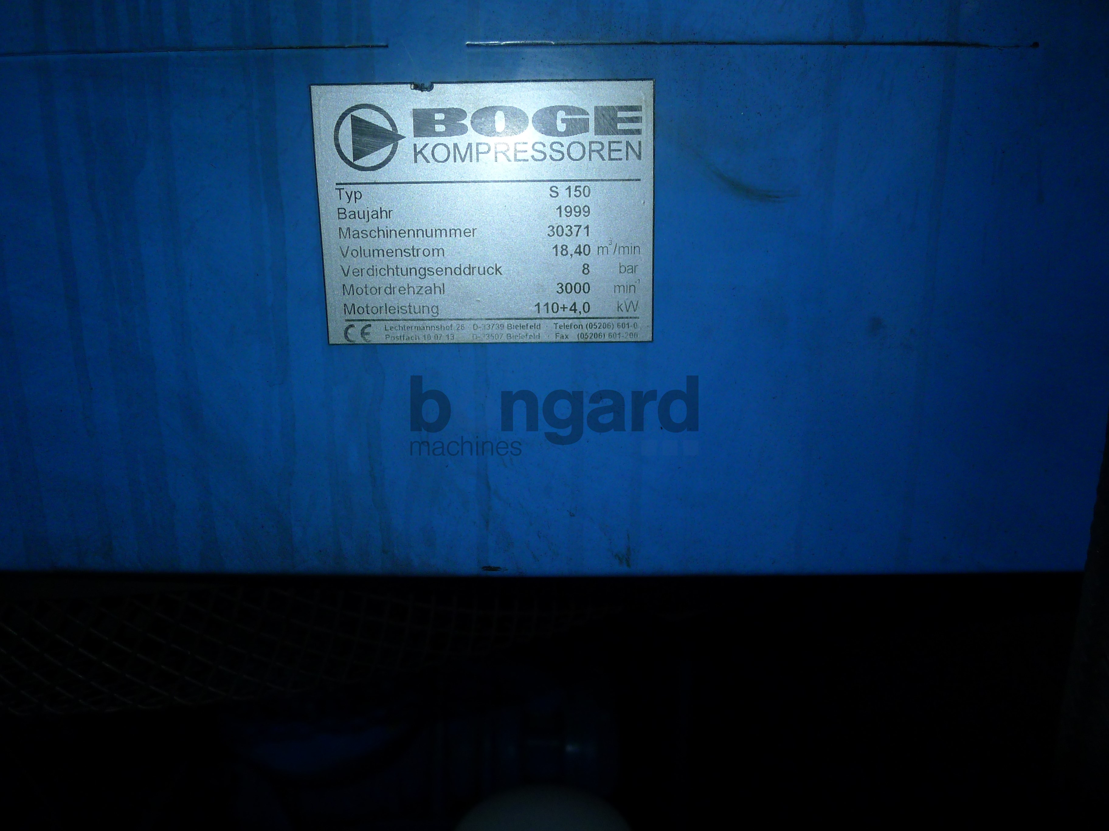 BOGE S150 screw compressor