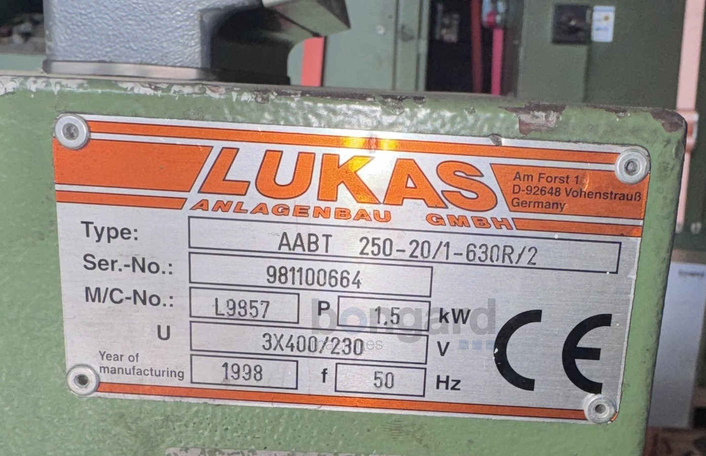 LUKAS AABT 250-20/1-630R/2 single pay-off