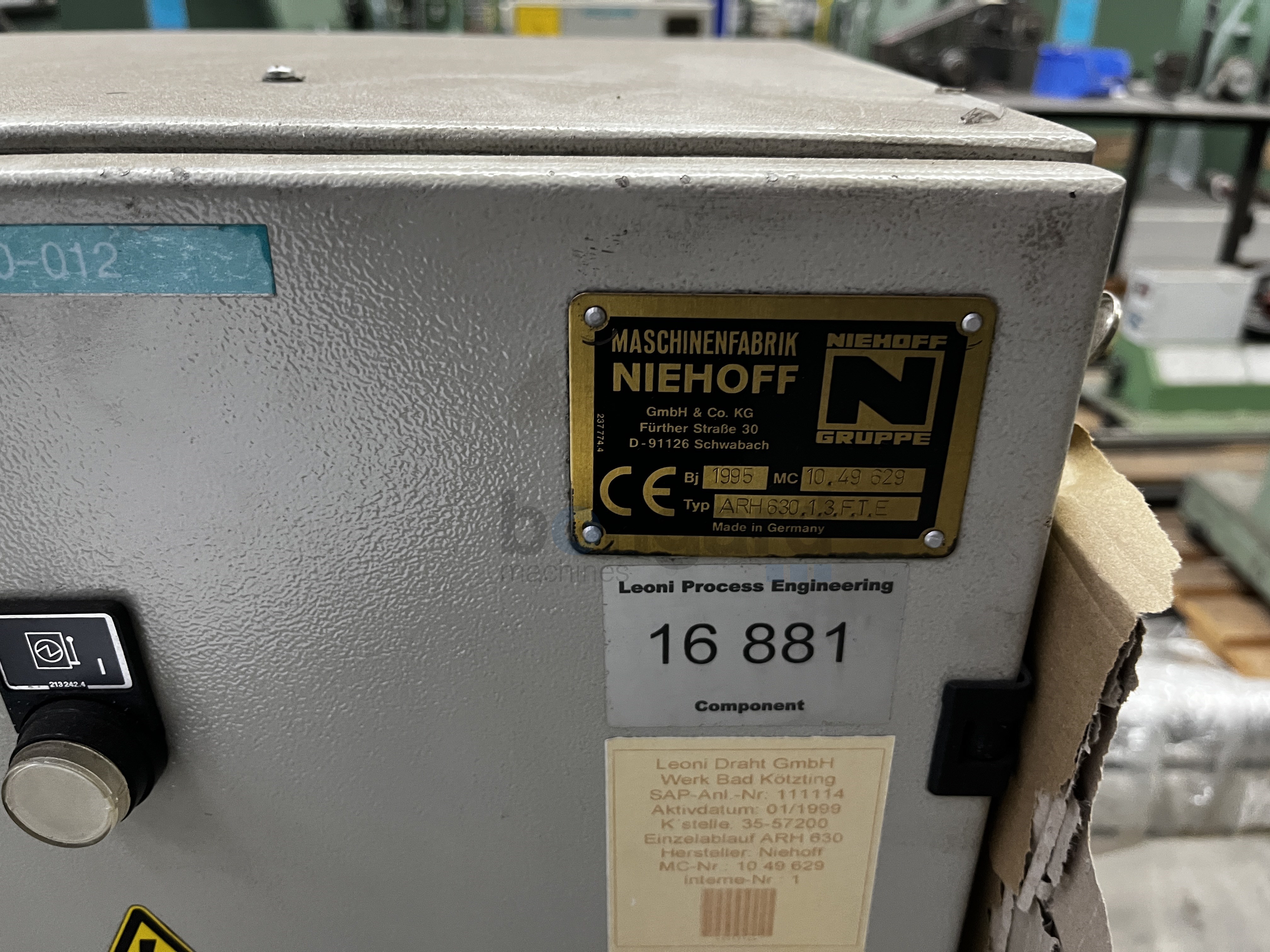NIEHOFF ARH.630.1.3.F.T.E single stack pay-off