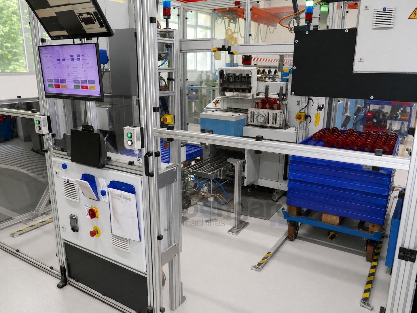 NIEHOFF DSA4 rewinding line for braiding spools