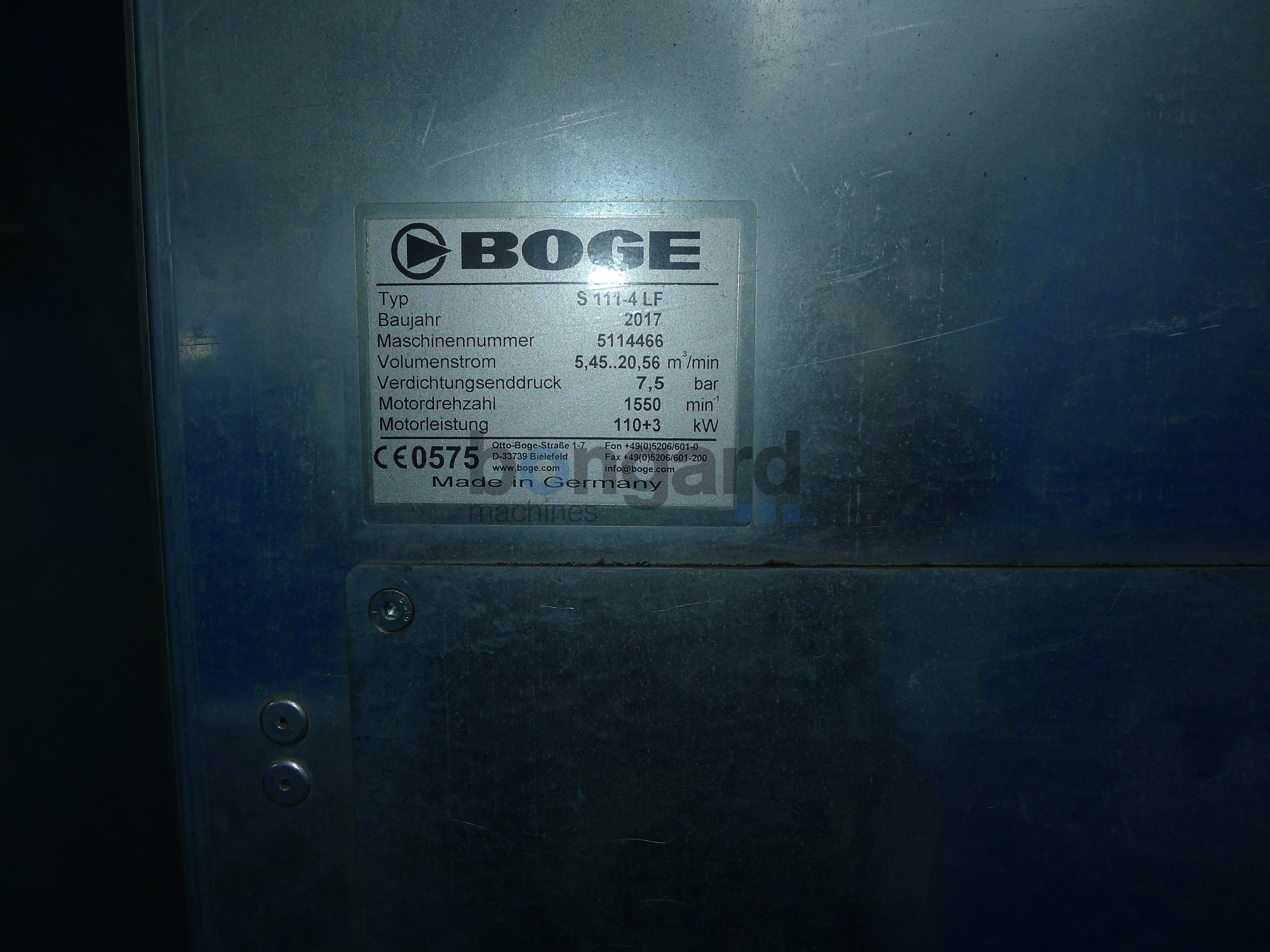 BOGE S111-4LF screw compressor