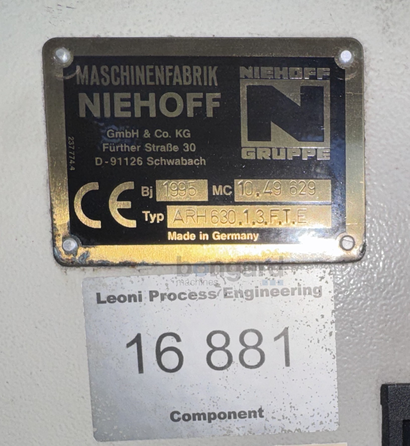 NIEHOFF ARH.630.1.3.F.T.E single stack pay-off